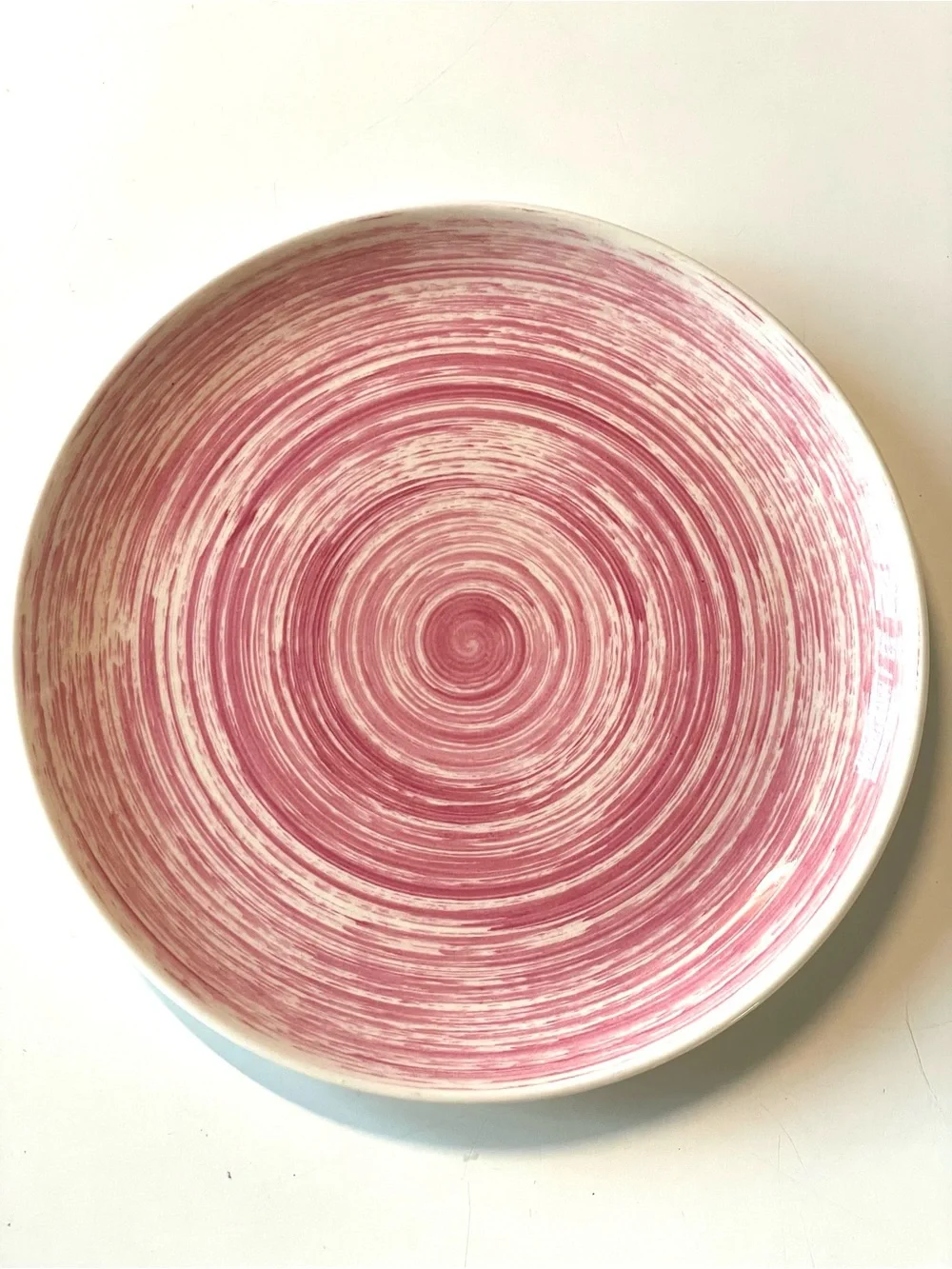 1950s Stetson China Co, Set of 3 Plates and 1 Serving Bowl Pink Swirl